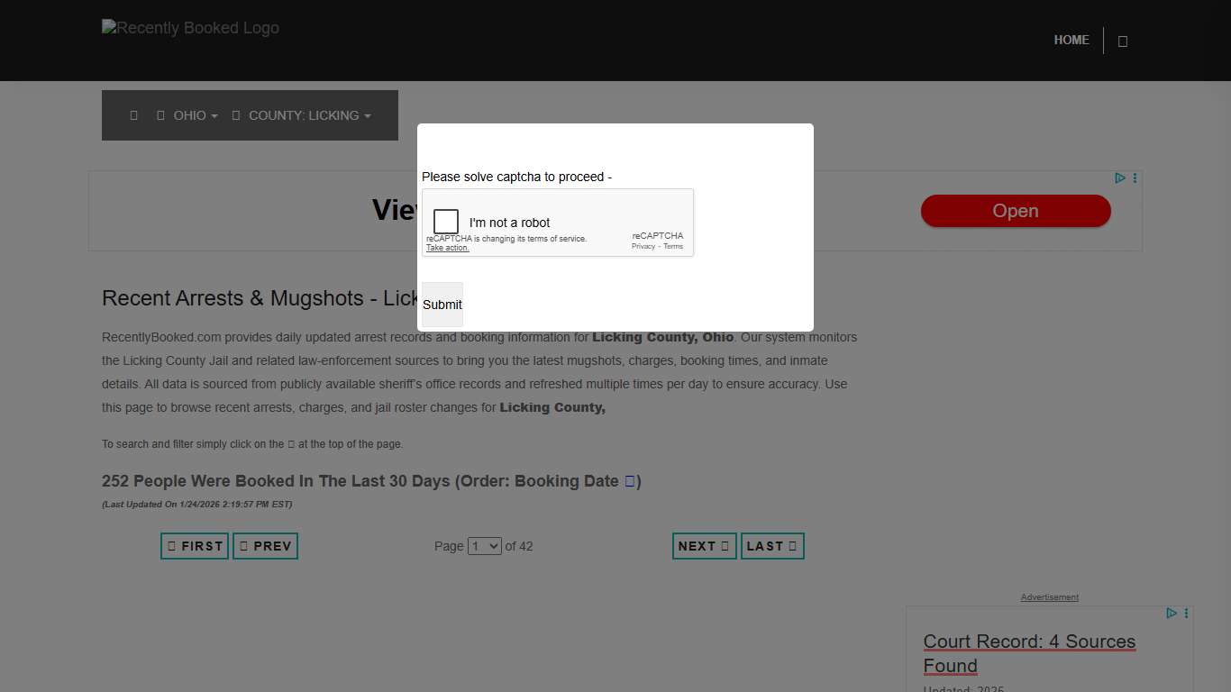 Licking County, Ohio Mugshots RecentlyBooked.com